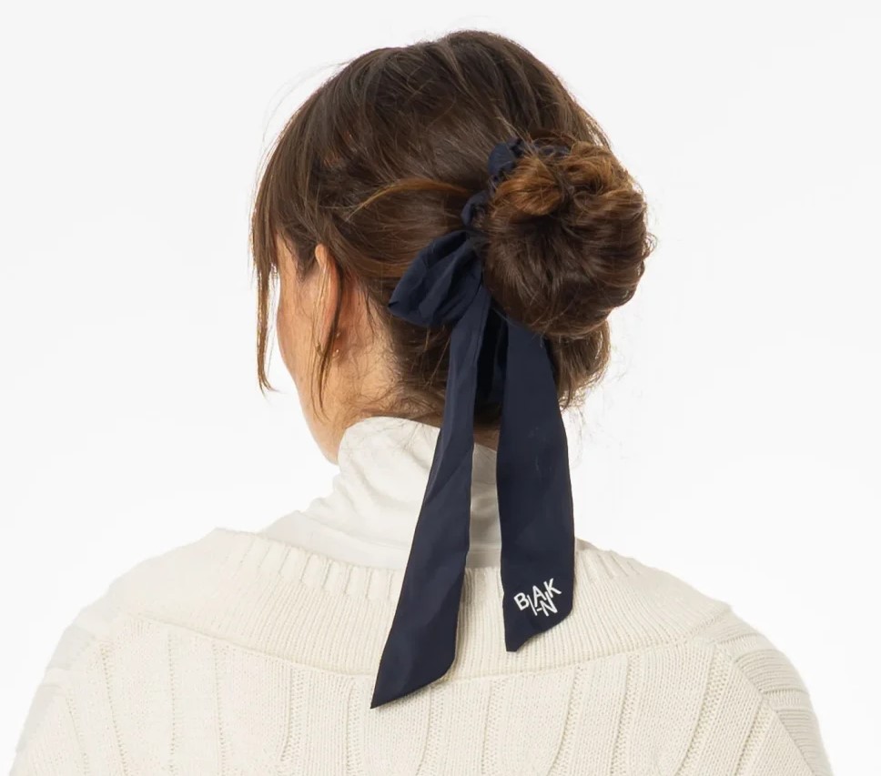 Navy Blank Bow Scrunchie